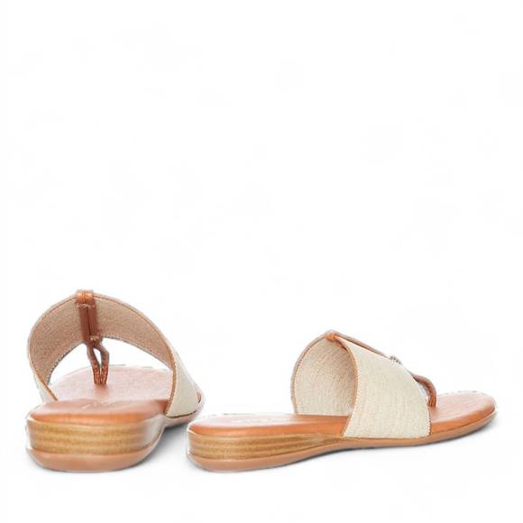 NEW ANDRE ASSOUS women's nice sandal in beige linen - Picture 4 of 4